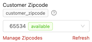 Specifying a Zipcode